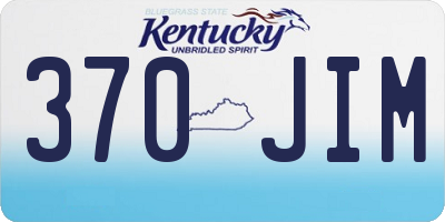KY license plate 370JIM