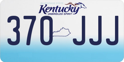 KY license plate 370JJJ