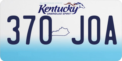 KY license plate 370JOA