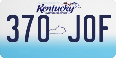 KY license plate 370JOF