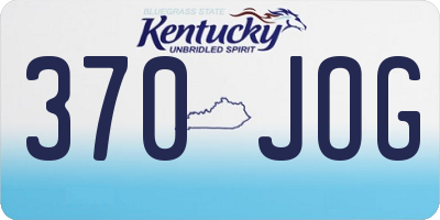 KY license plate 370JOG