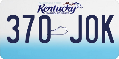 KY license plate 370JOK