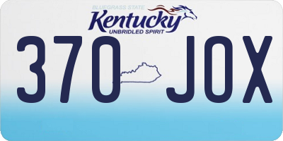 KY license plate 370JOX