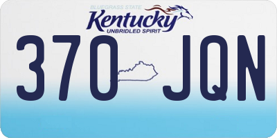 KY license plate 370JQN