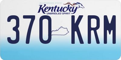 KY license plate 370KRM