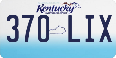 KY license plate 370LIX