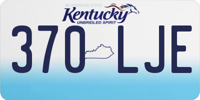 KY license plate 370LJE