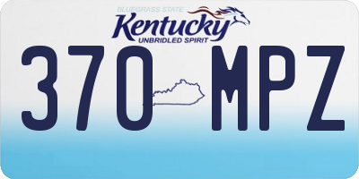 KY license plate 370MPZ