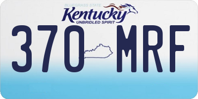 KY license plate 370MRF