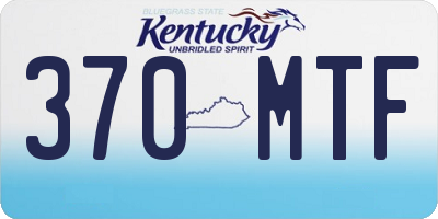 KY license plate 370MTF