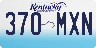 KY license plate 370MXN
