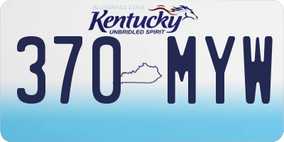 KY license plate 370MYW