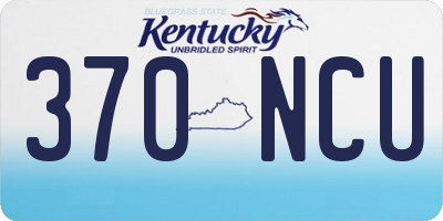 KY license plate 370NCU