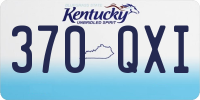 KY license plate 370QXI