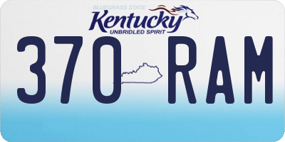 KY license plate 370RAM