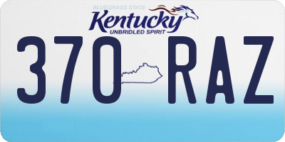 KY license plate 370RAZ