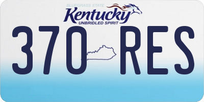 KY license plate 370RES
