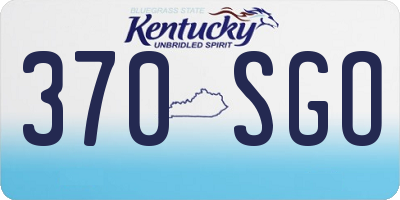 KY license plate 370SGO