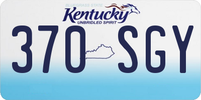 KY license plate 370SGY