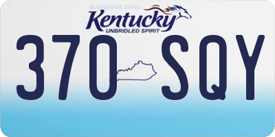 KY license plate 370SQY