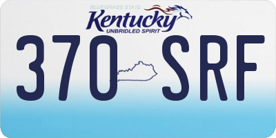 KY license plate 370SRF