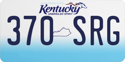 KY license plate 370SRG