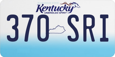 KY license plate 370SRI