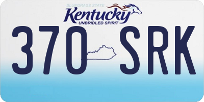 KY license plate 370SRK