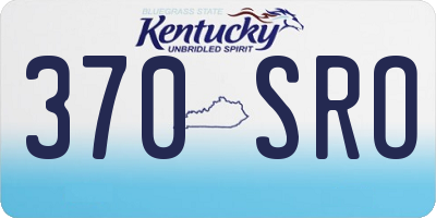 KY license plate 370SRO