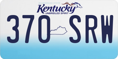 KY license plate 370SRW