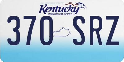 KY license plate 370SRZ