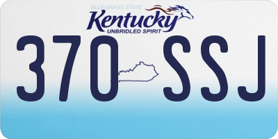 KY license plate 370SSJ
