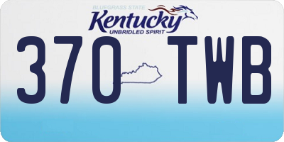 KY license plate 370TWB