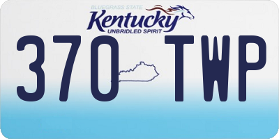 KY license plate 370TWP