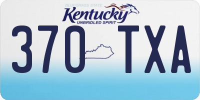 KY license plate 370TXA