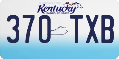 KY license plate 370TXB