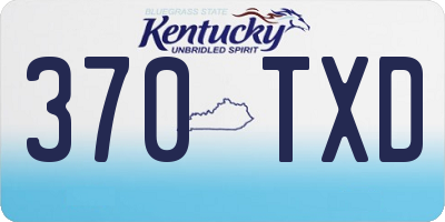 KY license plate 370TXD