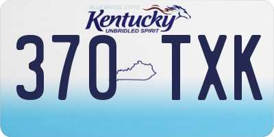 KY license plate 370TXK