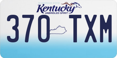 KY license plate 370TXM