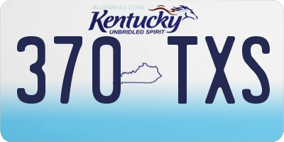 KY license plate 370TXS