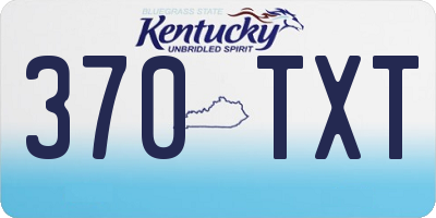 KY license plate 370TXT