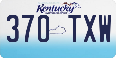 KY license plate 370TXW