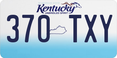 KY license plate 370TXY