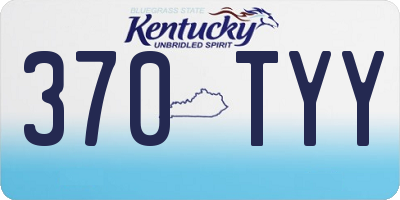 KY license plate 370TYY