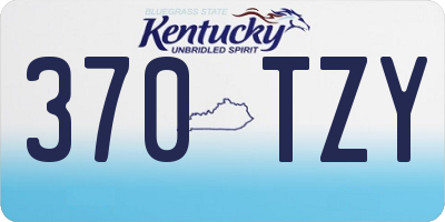 KY license plate 370TZY