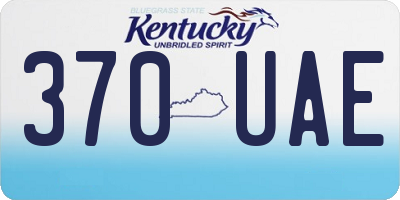 KY license plate 370UAE