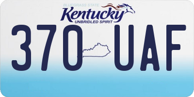 KY license plate 370UAF