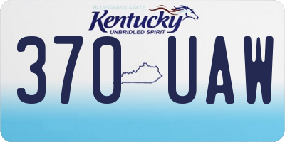KY license plate 370UAW
