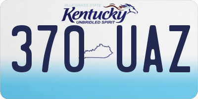 KY license plate 370UAZ