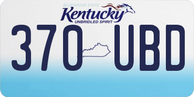 KY license plate 370UBD